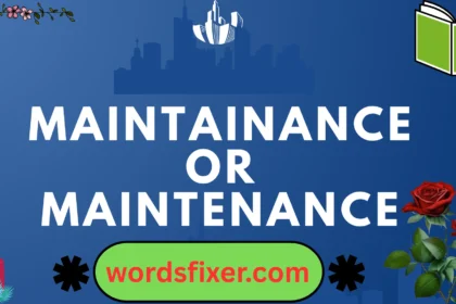 maintainance or maintenance